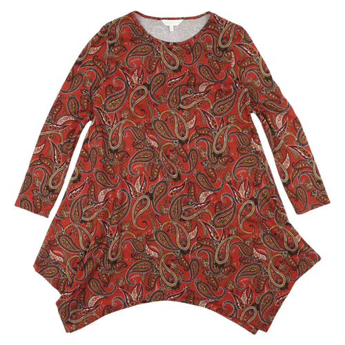 Apricot Women's Red Paisley Long Sleeve Dress UK 12