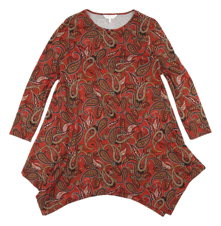 Apricot Women's Red Paisley Long Sleeve Dress UK 12