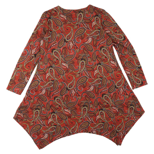 Apricot Women's Red Paisley Long Sleeve Dress UK 12