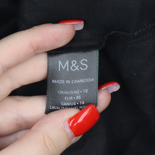 Marks and Spencer Black Women's Size 18 V-Neck Tank
