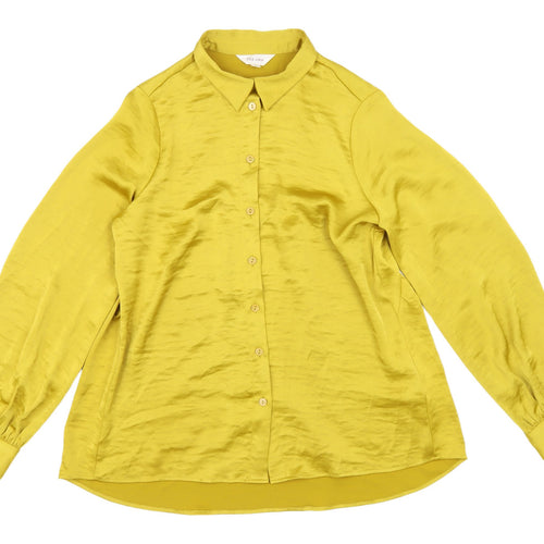 Per Una Yellow Button-Up Blouse, Women’s Size 8, Casual