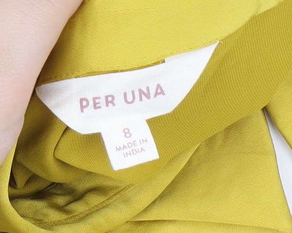 Per Una Yellow Button-Up Blouse, Women’s Size 8, Casual