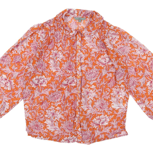 Next Women's Orange Floral Blouse, Size 10, Tunic Style