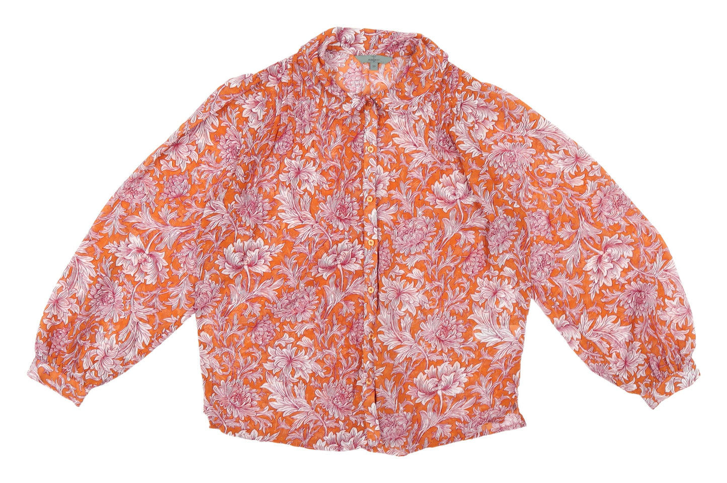 Next Women's Orange Floral Blouse, Size 10, Tunic Style