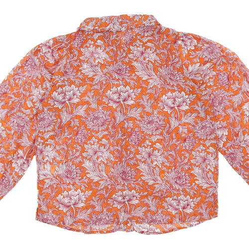 Next Women's Orange Floral Blouse, Size 10, Tunic Style