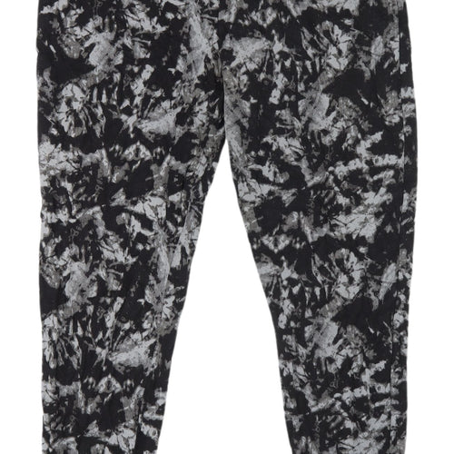 Marks and Spencer Women's Grey Floral Leggings - Size 14