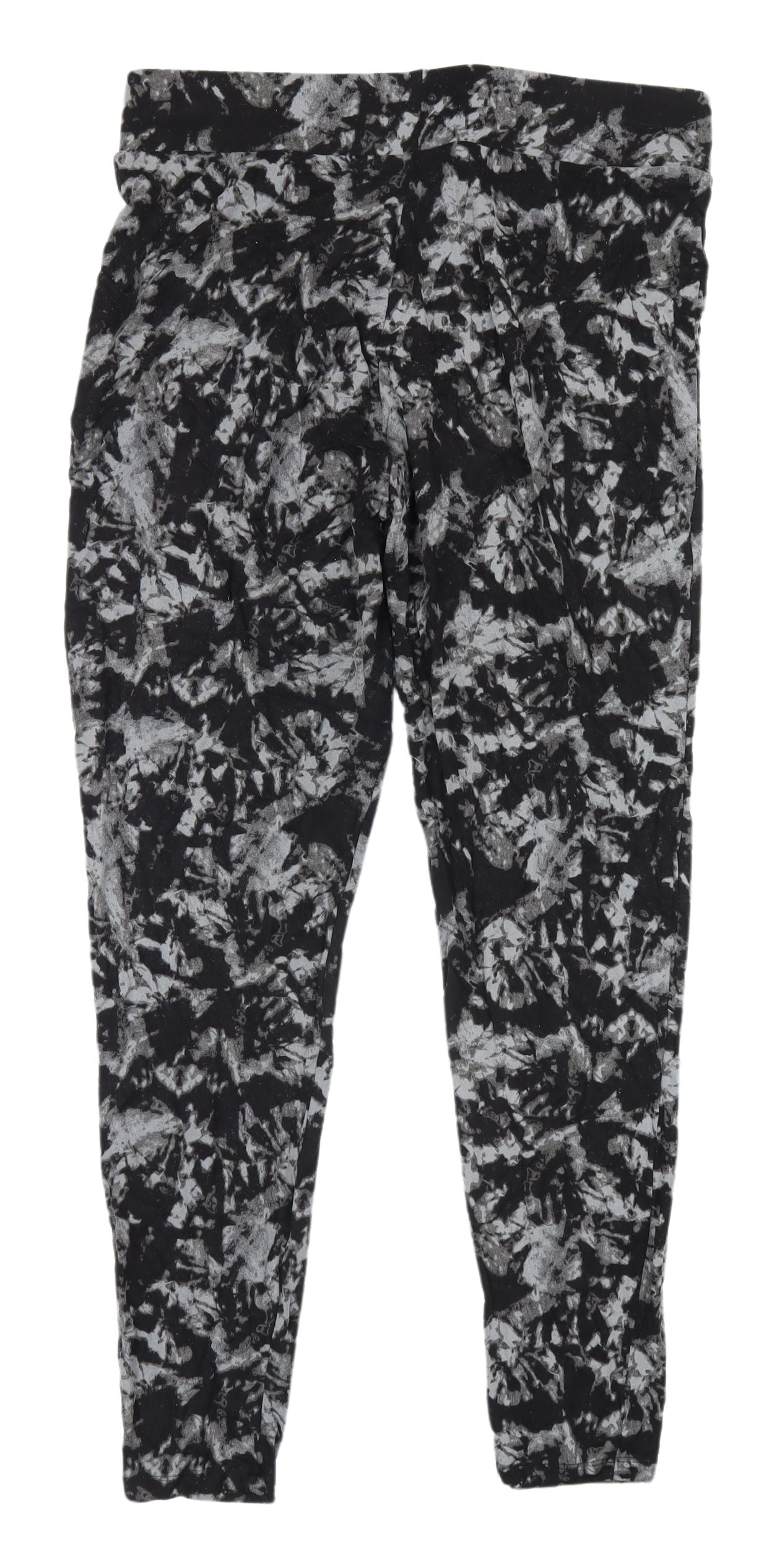 Marks and Spencer Women's Grey Floral Leggings - Size 14