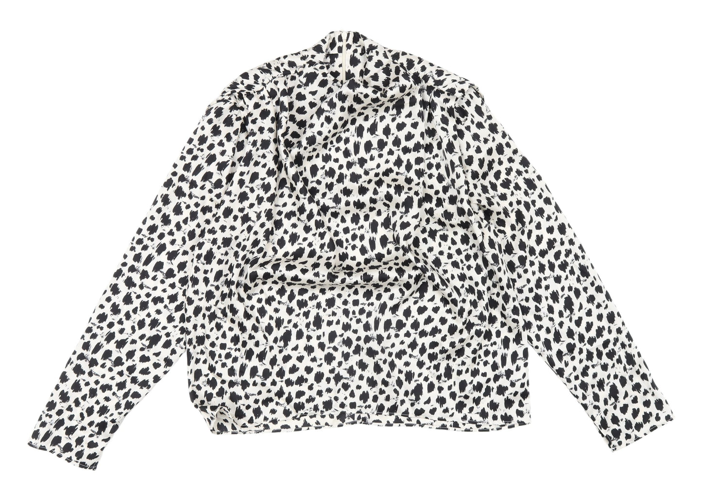 Zara Women's White Animal Print Blouse, Size S