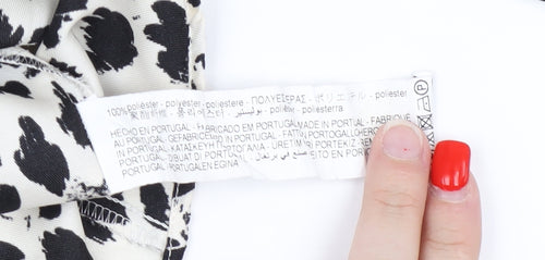 Zara Women's White Animal Print Blouse, Size S