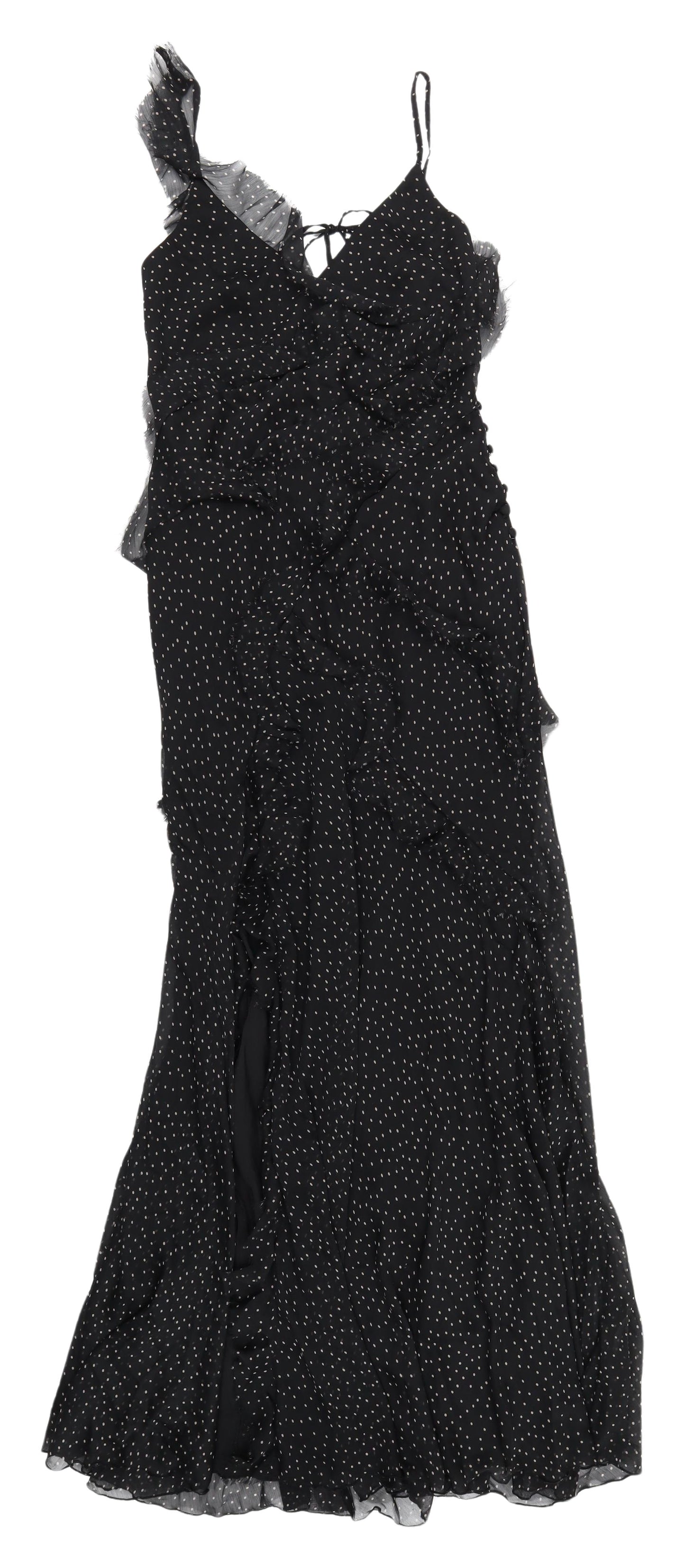 ASOS DESIGN Women's Black Polka Dot Slip Dress Size 10
