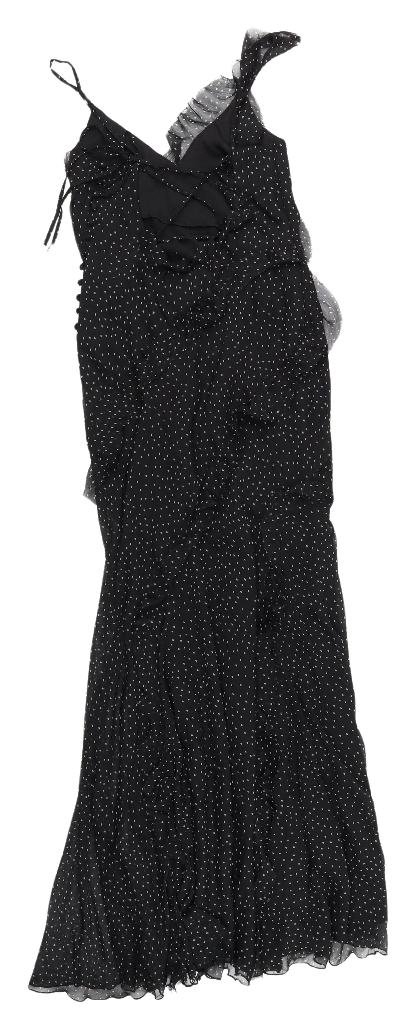 ASOS DESIGN Women's Black Polka Dot Slip Dress Size 10