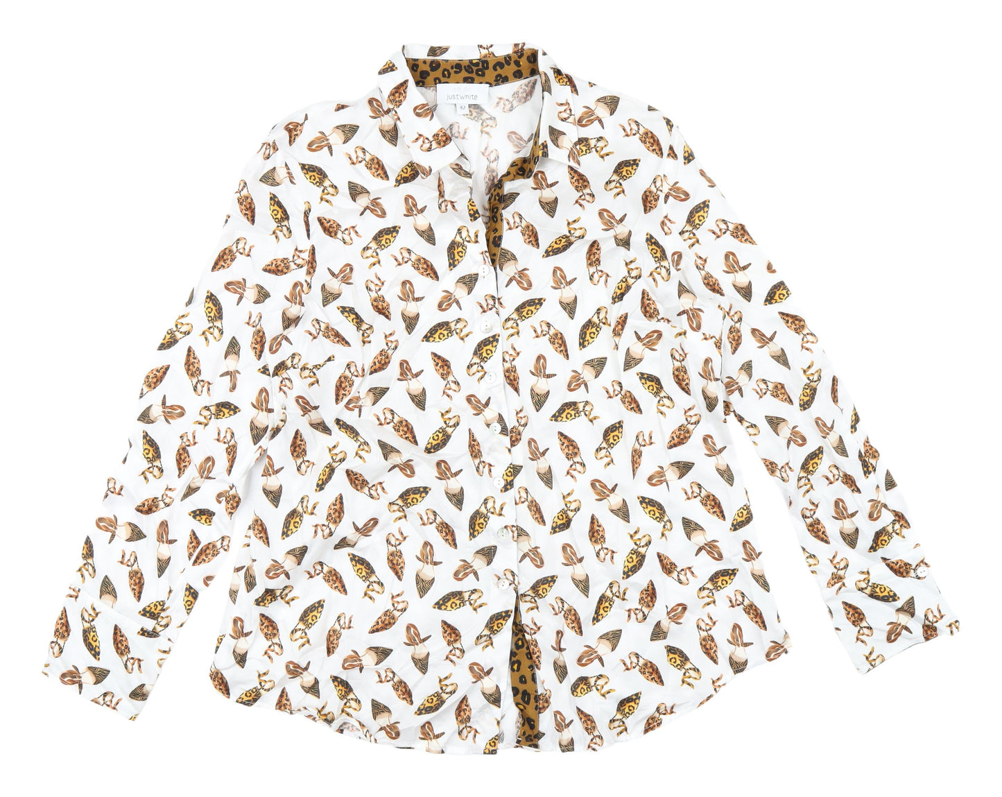 Just White Women's Multicoloured Animal Print Shirt