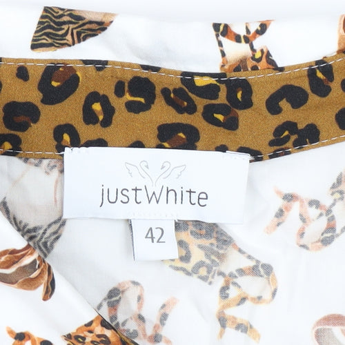 Just White Women's Multicoloured Animal Print Shirt