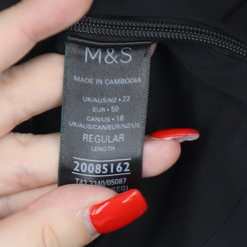 Marks and Spencer Women's Black One Shoulder Top Size 22