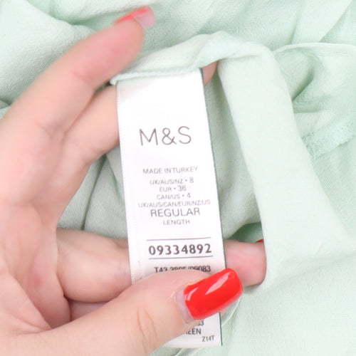 Marks and Spencer Women's Green Blouse, Size 8
