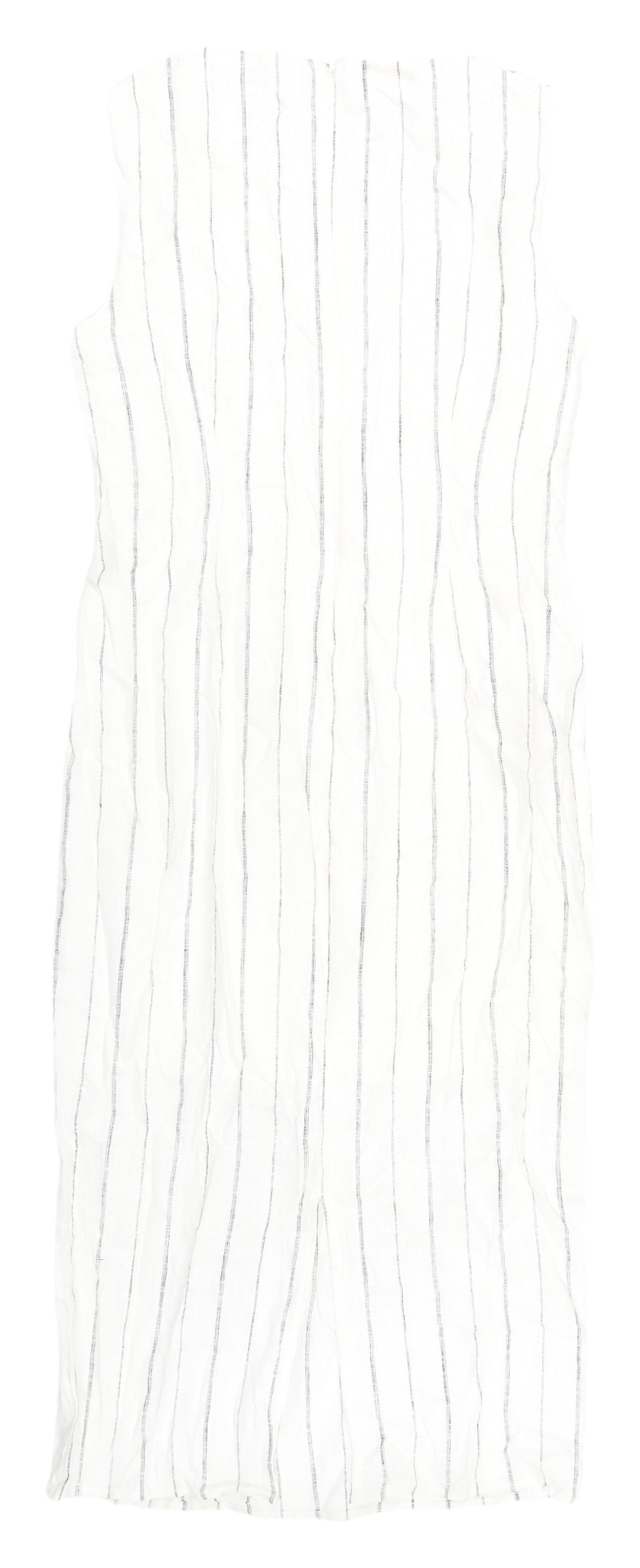 Marks and Spencer Women's White Striped Long Shift Dress