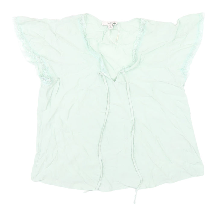 Marks and Spencer Women's Green Flutter Sleeve Blouse Size 12