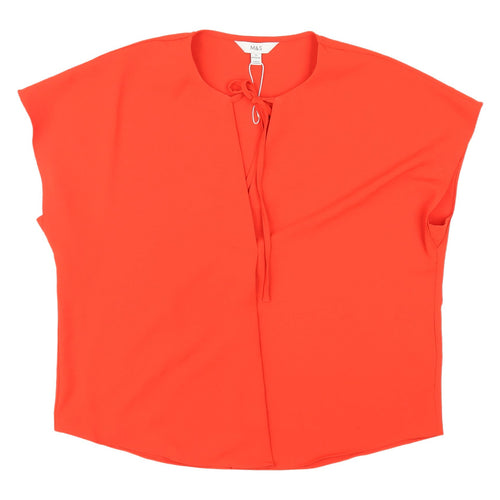 Marks and Spencer Orange Cap Sleeve Blouse Size 12