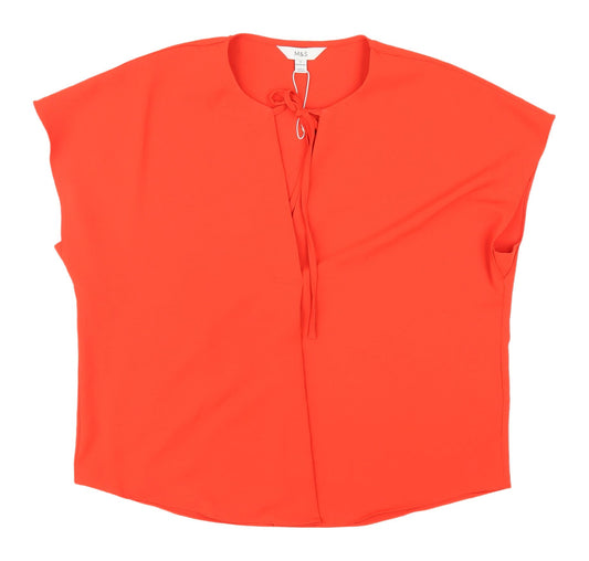 Marks and Spencer Orange Cap Sleeve Blouse Size 12