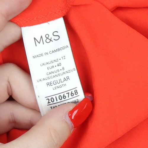 Marks and Spencer Orange Cap Sleeve Blouse Size 12