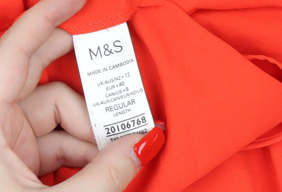 Marks and Spencer Orange Cap Sleeve Blouse Size 12