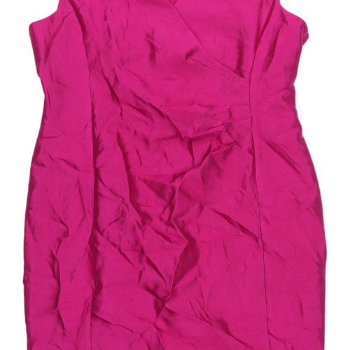 Jones New York Pink Silk Sheath Dress Size 18
