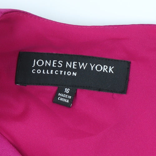 Jones New York Pink Silk Sheath Dress Size 18