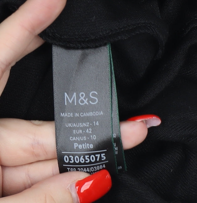 Marks and Spencer Black Petite Dress, Size 14, Women's