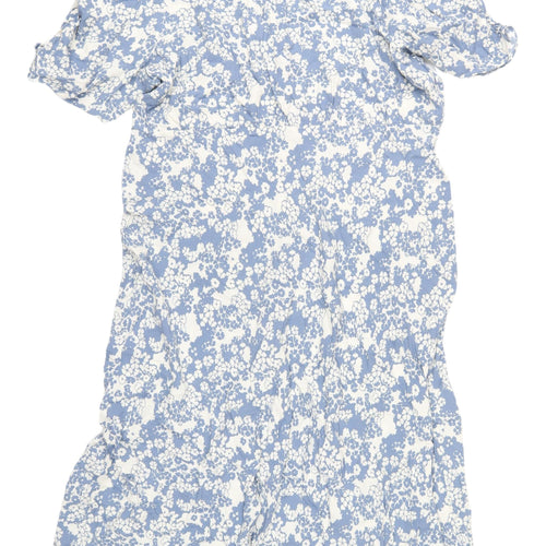 Marks and Spencer Women's Floral Blue Shirt Dress Size 20
