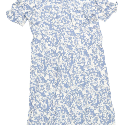 Marks and Spencer Women's Floral Blue Shirt Dress Size 20