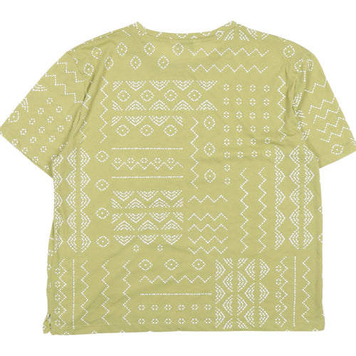 Marks & Spencer Women's Green Geometric T-Shirt, Size 14