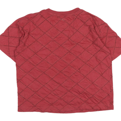 Marks and Spencer Women's Red Lace T-Shirt Size 12