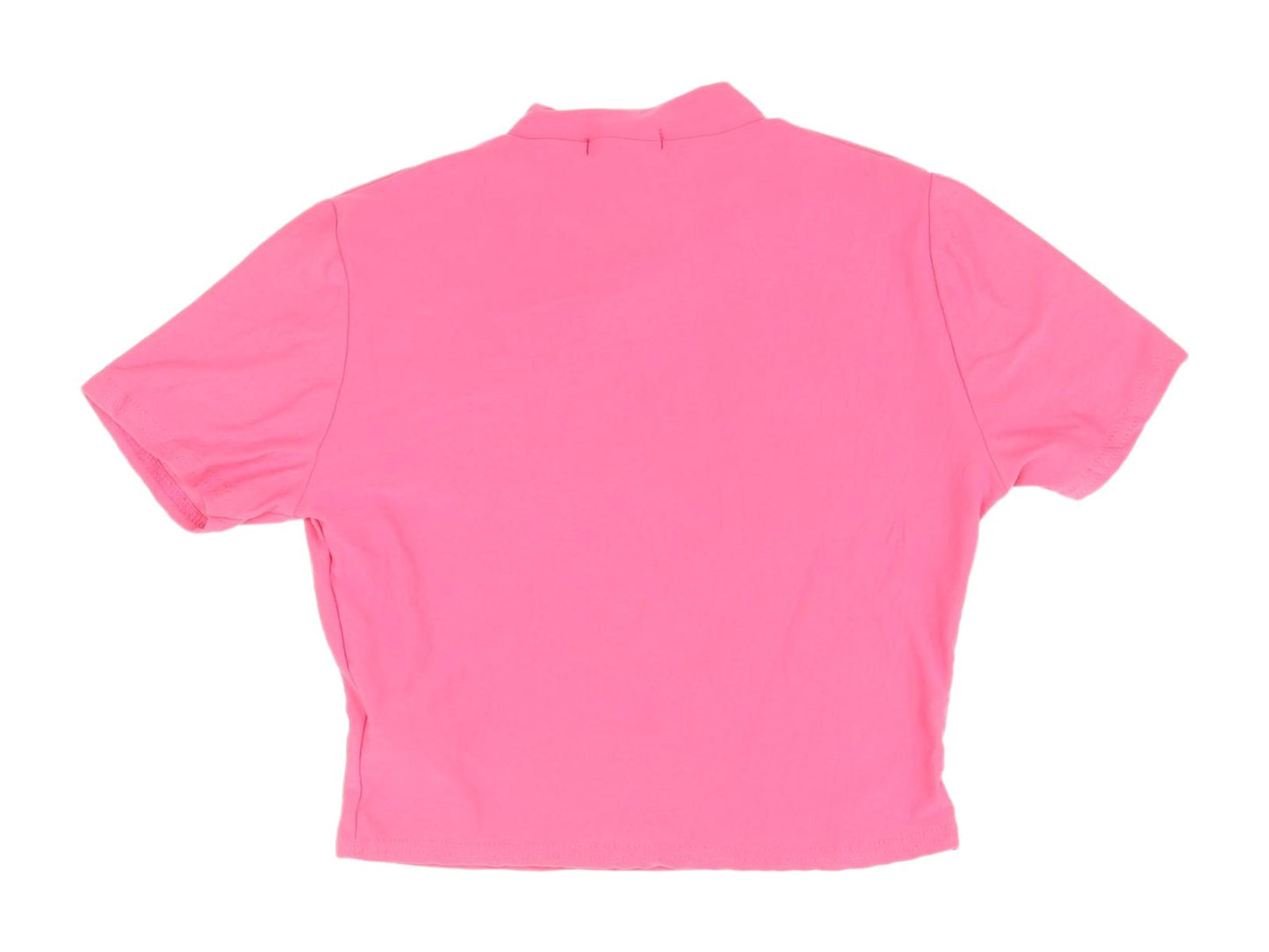PrettyLittleThing Pink Cropped Mock Neck T-Shirt Size 6