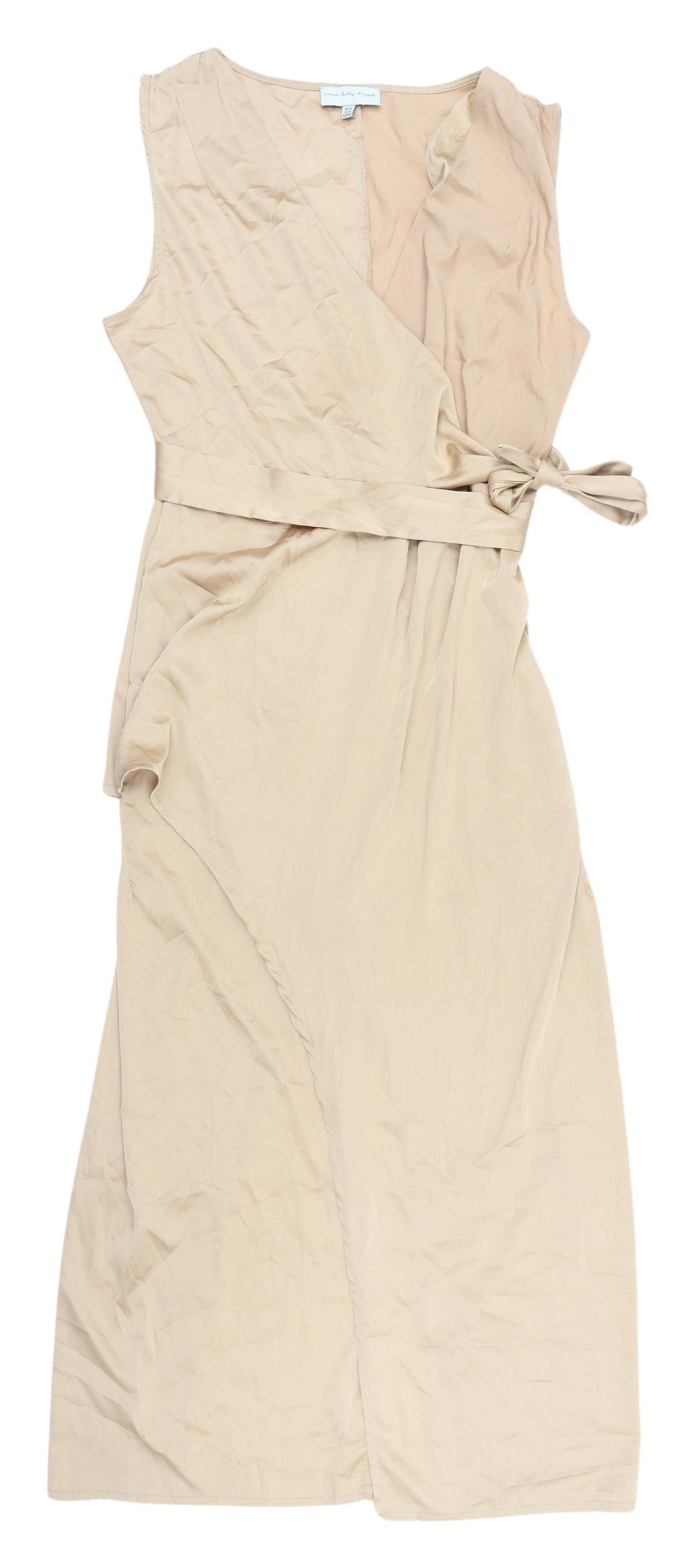 Never Fully Dressed Beige Midi Wrap Dress Size 14