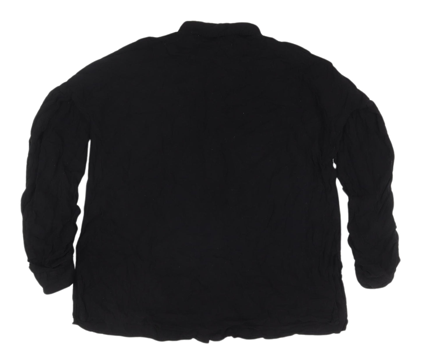MISSPAP Women's Black Button-Up Long Sleeve Shirt