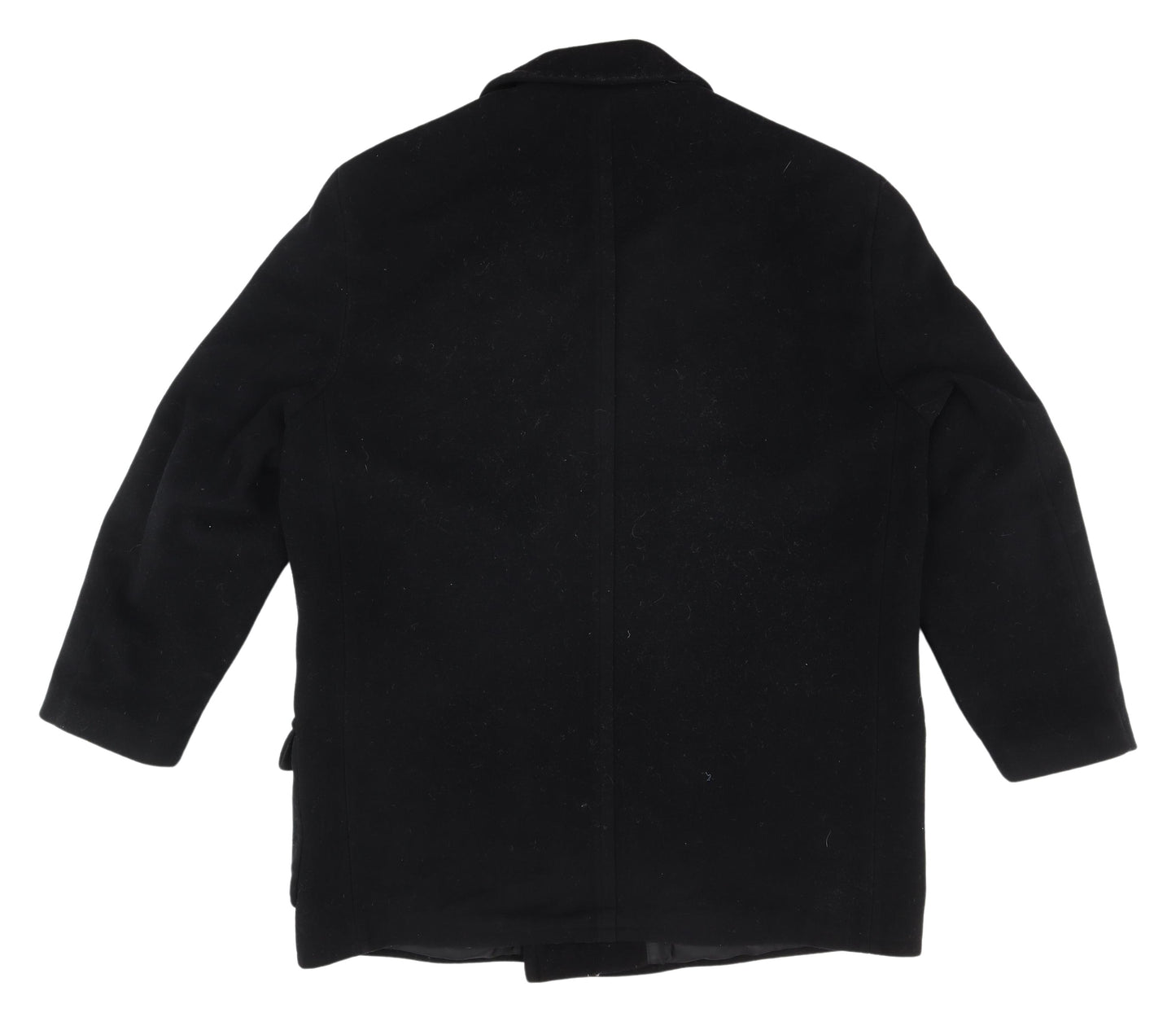 Canda Unisex Black Wool Cashmere Pea Coat Size 32