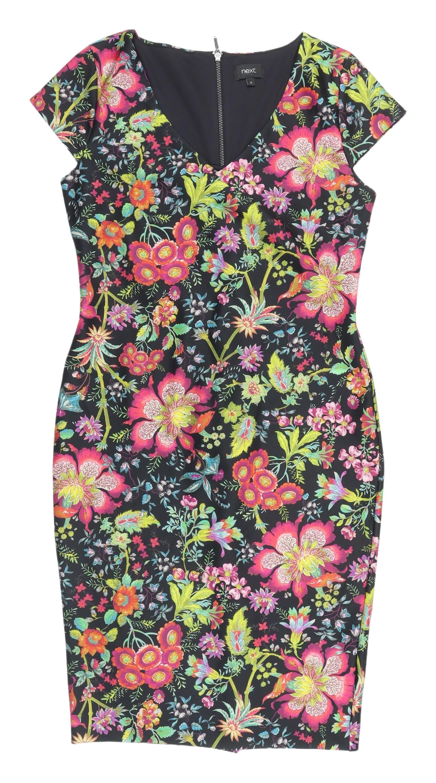 Next Women's Multicoloured Floral Bodycon Dress, Size 12