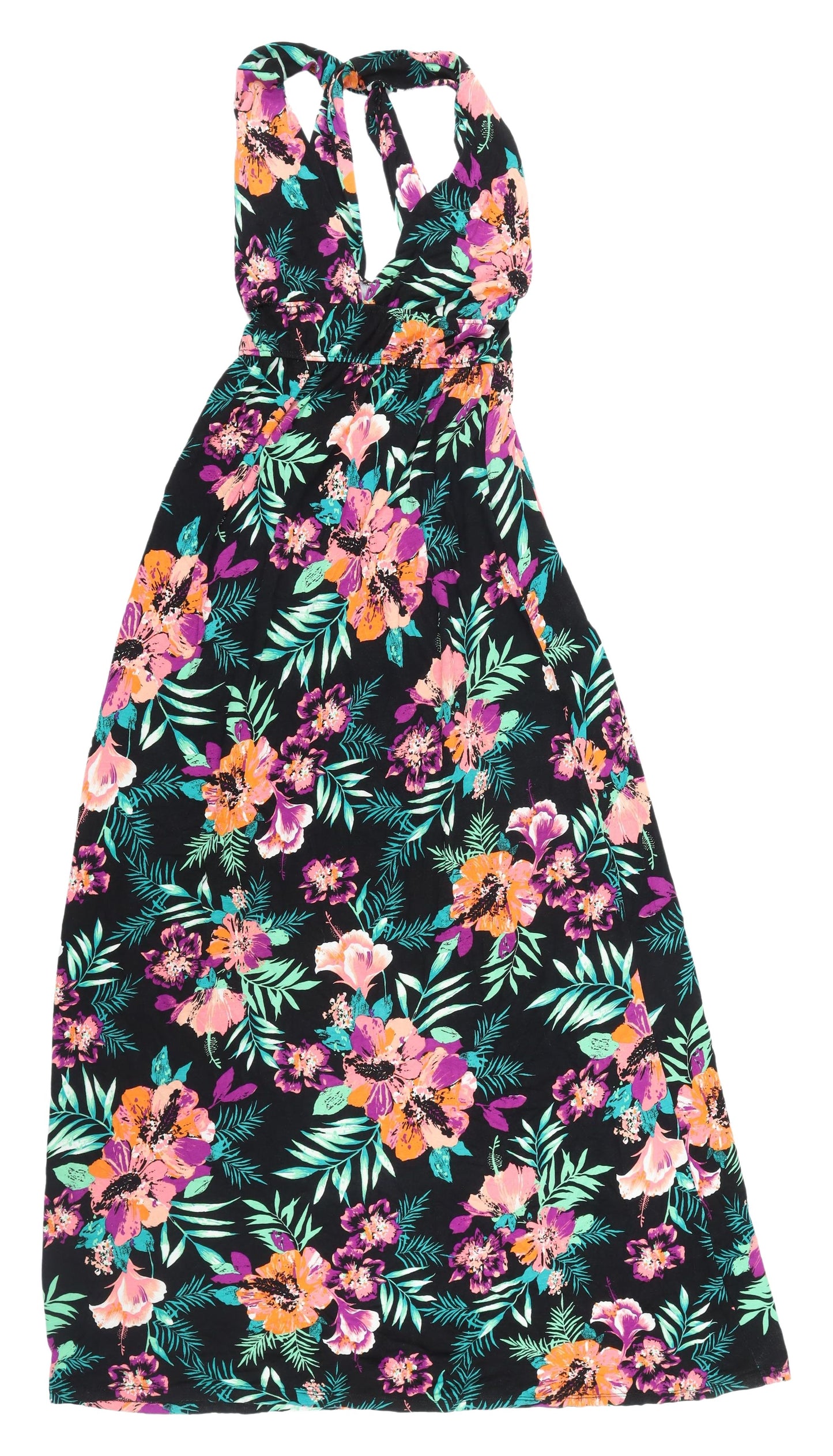 New Look Women's Multicoloured Floral A-Line Dress Size 14