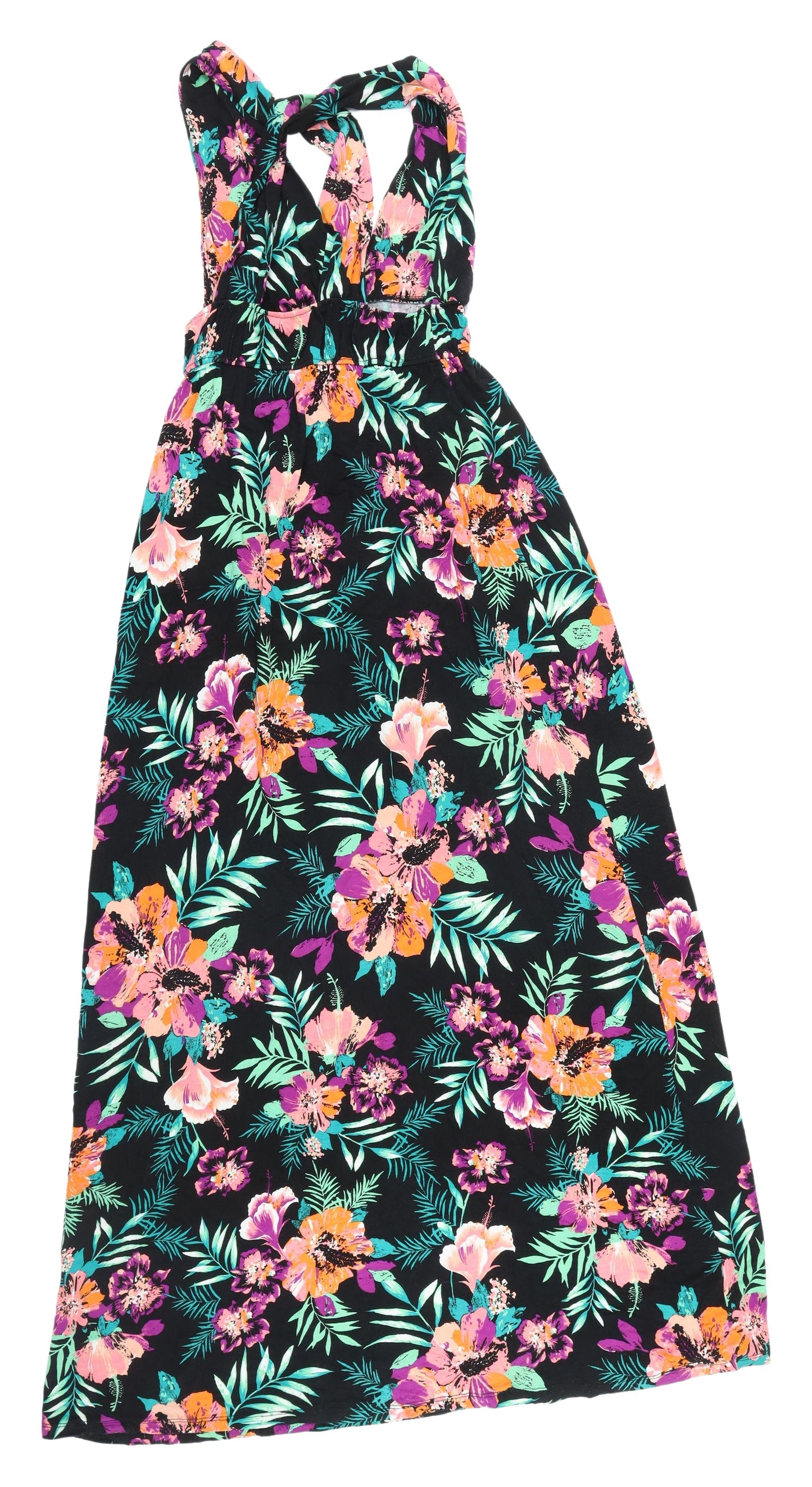 New Look Women's Multicoloured Floral A-Line Dress Size 14