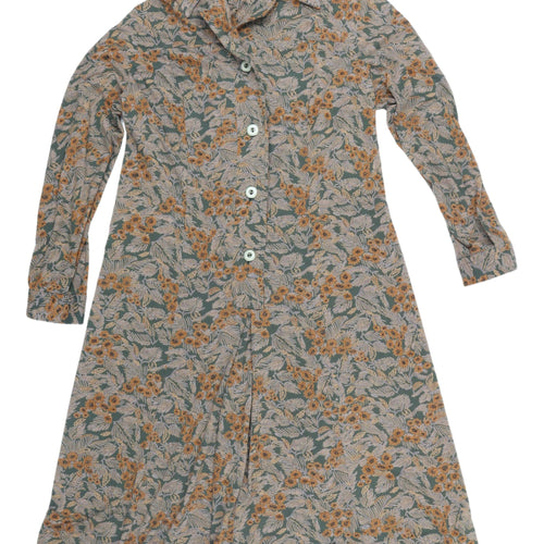 Deas Club Women's Floral Green Shirt Dress, Size 20