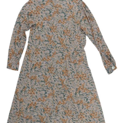 Deas Club Women's Floral Green Shirt Dress, Size 20