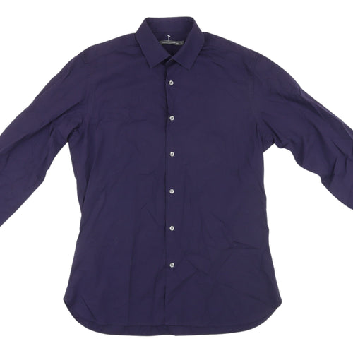 French Connection Men's Blue Long Sleeve Shirt L
