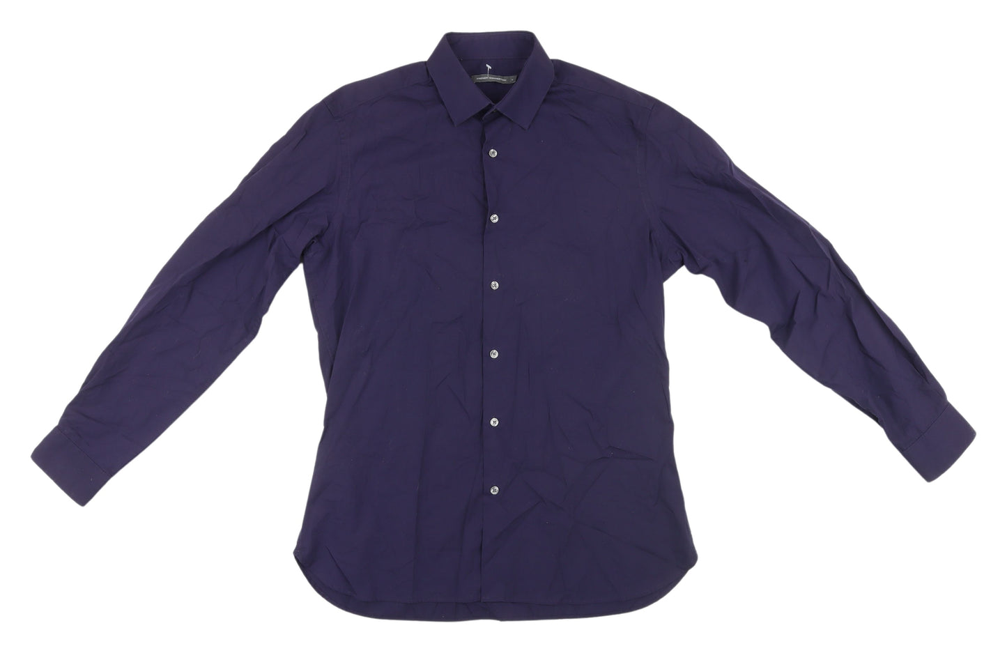 French Connection Men's Blue Long Sleeve Shirt L