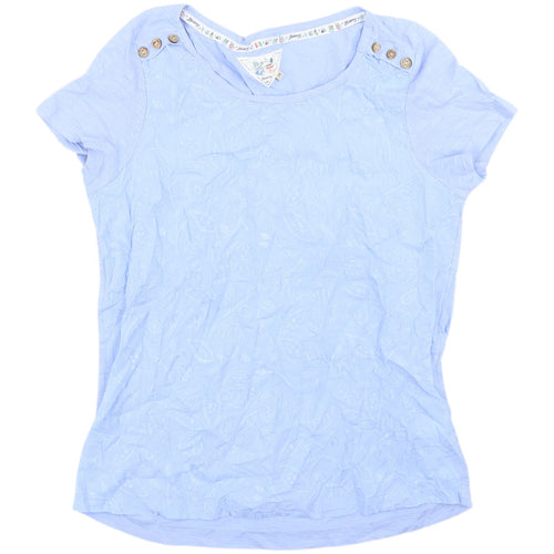 Mantaray Blue Women's T-Shirt - Size 10, Cotton, Casual, Excellent Condition