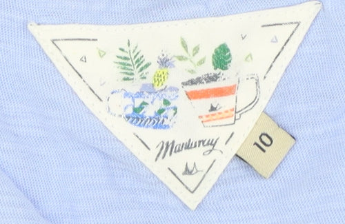 Mantaray Blue Women's T-Shirt - Size 10, Cotton, Casual, Excellent Condition