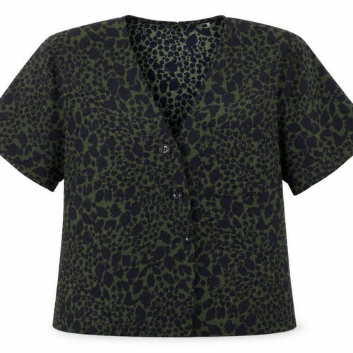 Dorothy Perkins Women's Green Animal Print Blouse Size 8