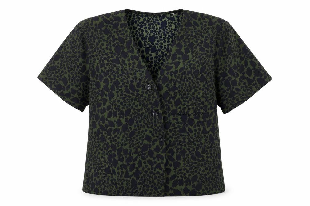 Dorothy Perkins Women's Green Animal Print Blouse Size 8