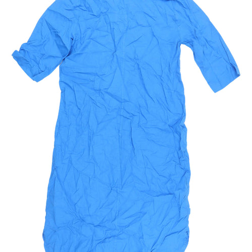 Marks and Spencer Women's Blue V-Neck Dress Size 10