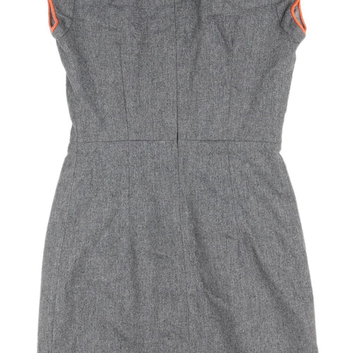 French Connection Women's Grey Sheath Dress 4 Cap Sleeve