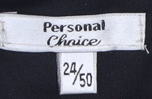 Personal Choice Black Embroidered Plus Size Dress, Sleeveless